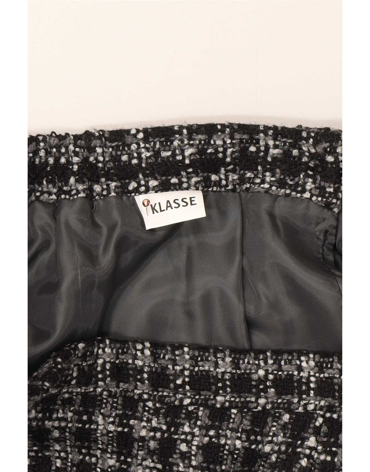 Klasse Womens Pencil Skirt UK 16 Large W32 Black Check Polyester