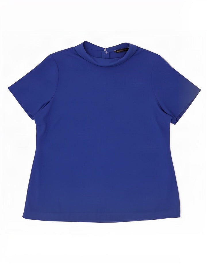Marks & Spencer Damebluse Top UK 16 Stor Blå Polyester