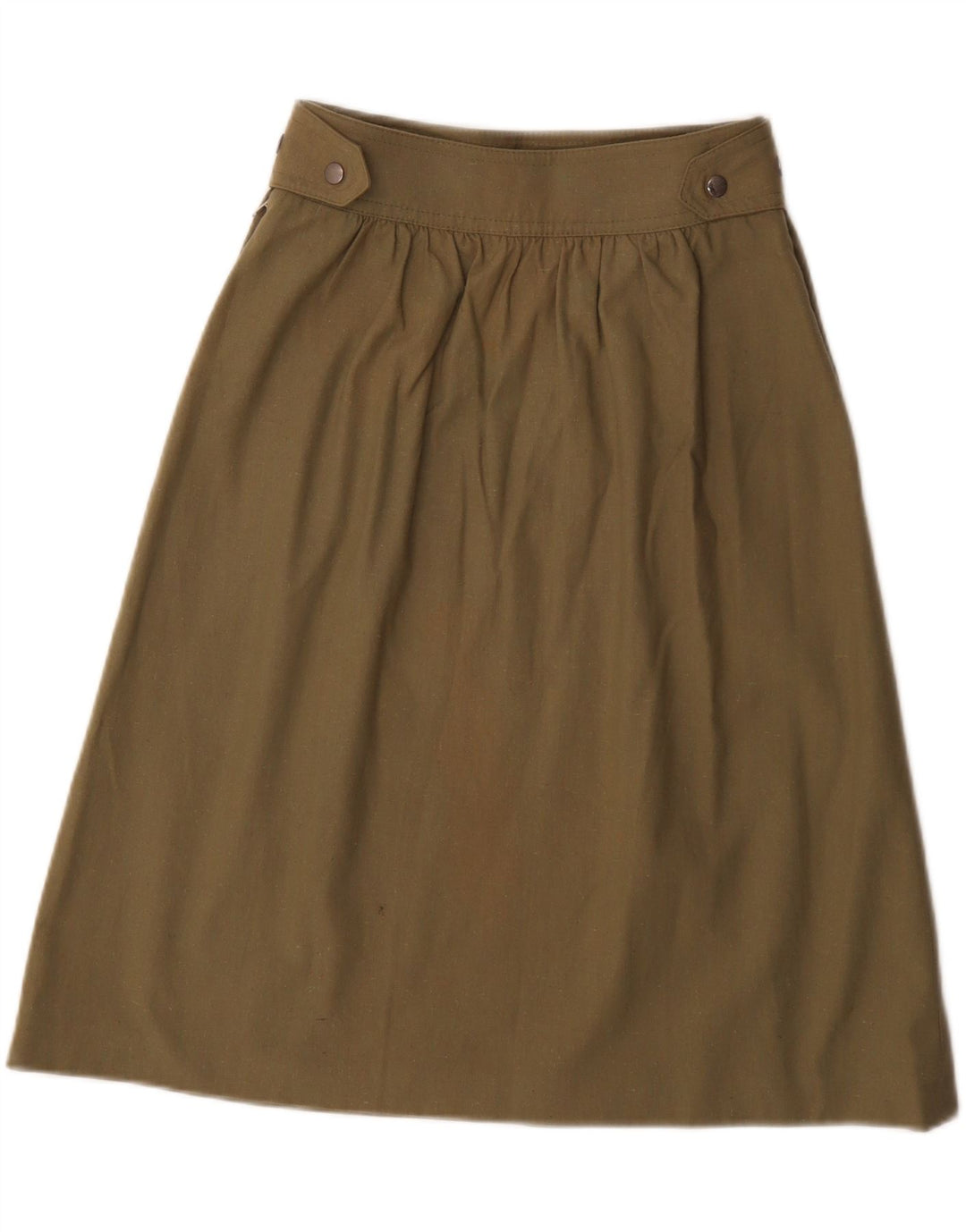 VINTAGE Womens A-Line Skirt IT 40 Small W26  Khaki Vintage Vintage and Second-Hand Vintage from Messina Hembry 