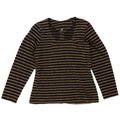 C&A Womens Top Long Sleeve EU 42 Large Gold Striped Cotton