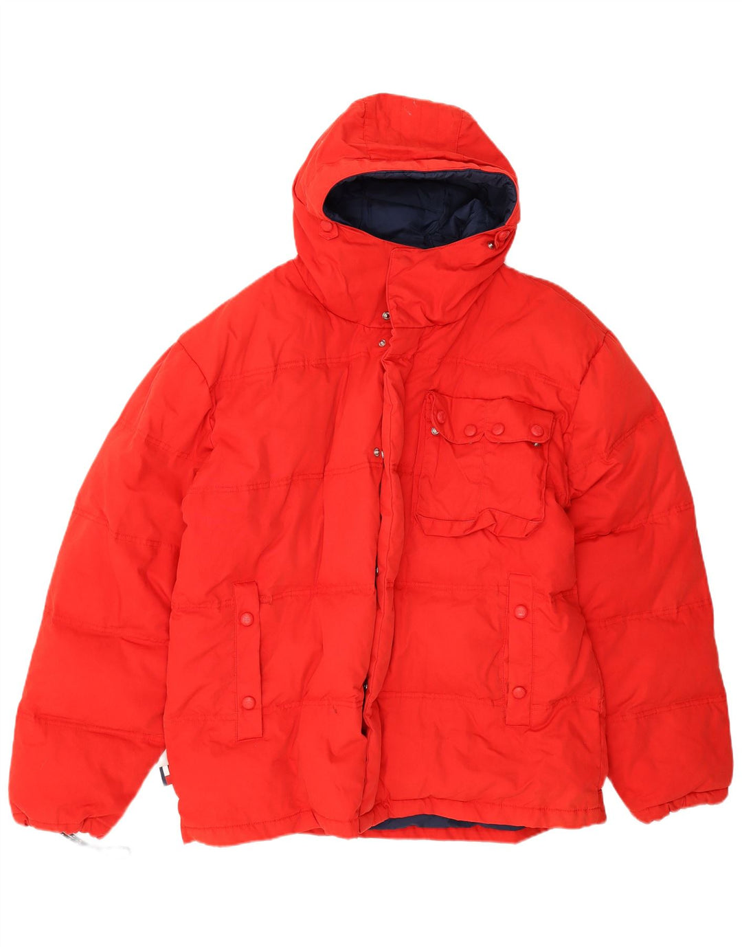 Tommy Hilfiger Herre hættepolstret jakke UK 40 Stor rød polyester