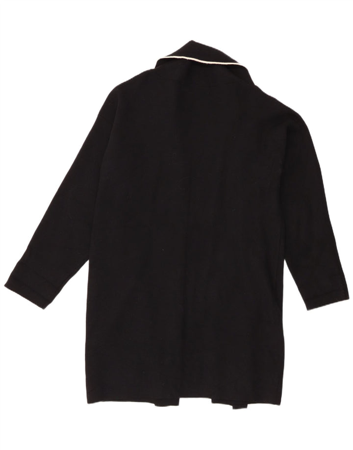 Zara Womens Open Cardigan Sweater UK 16 Large Black Viscose