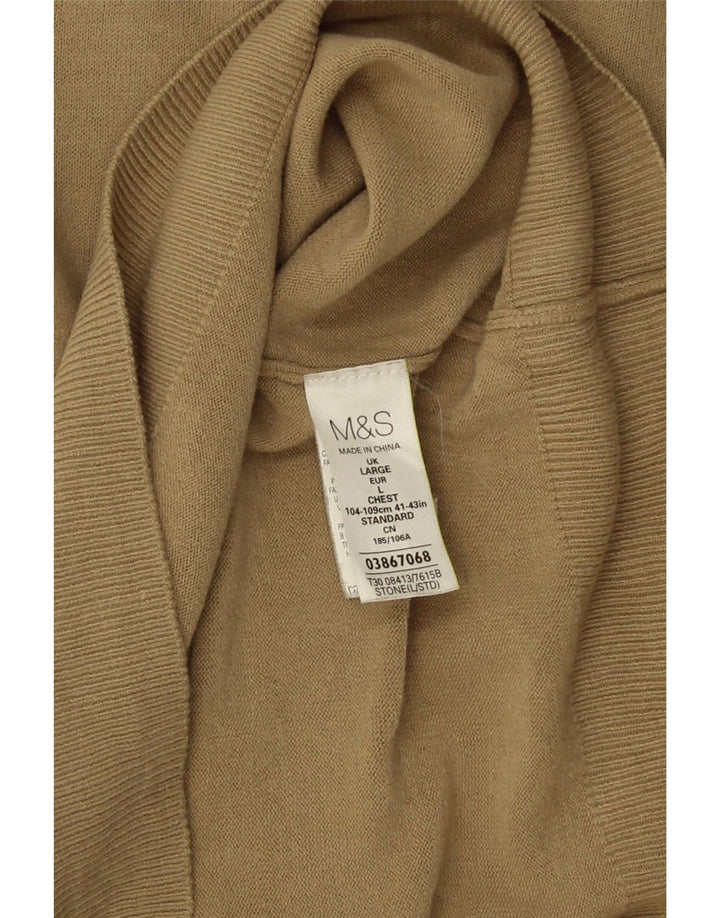 Marks & Spencer Herre V-hals sweater Stor Beige Akryl