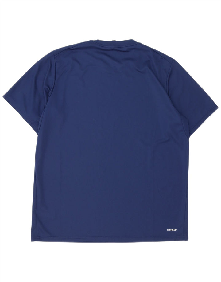 Adidas Herre Aeroready T-Shirt Top XL Navy Blue Polyester