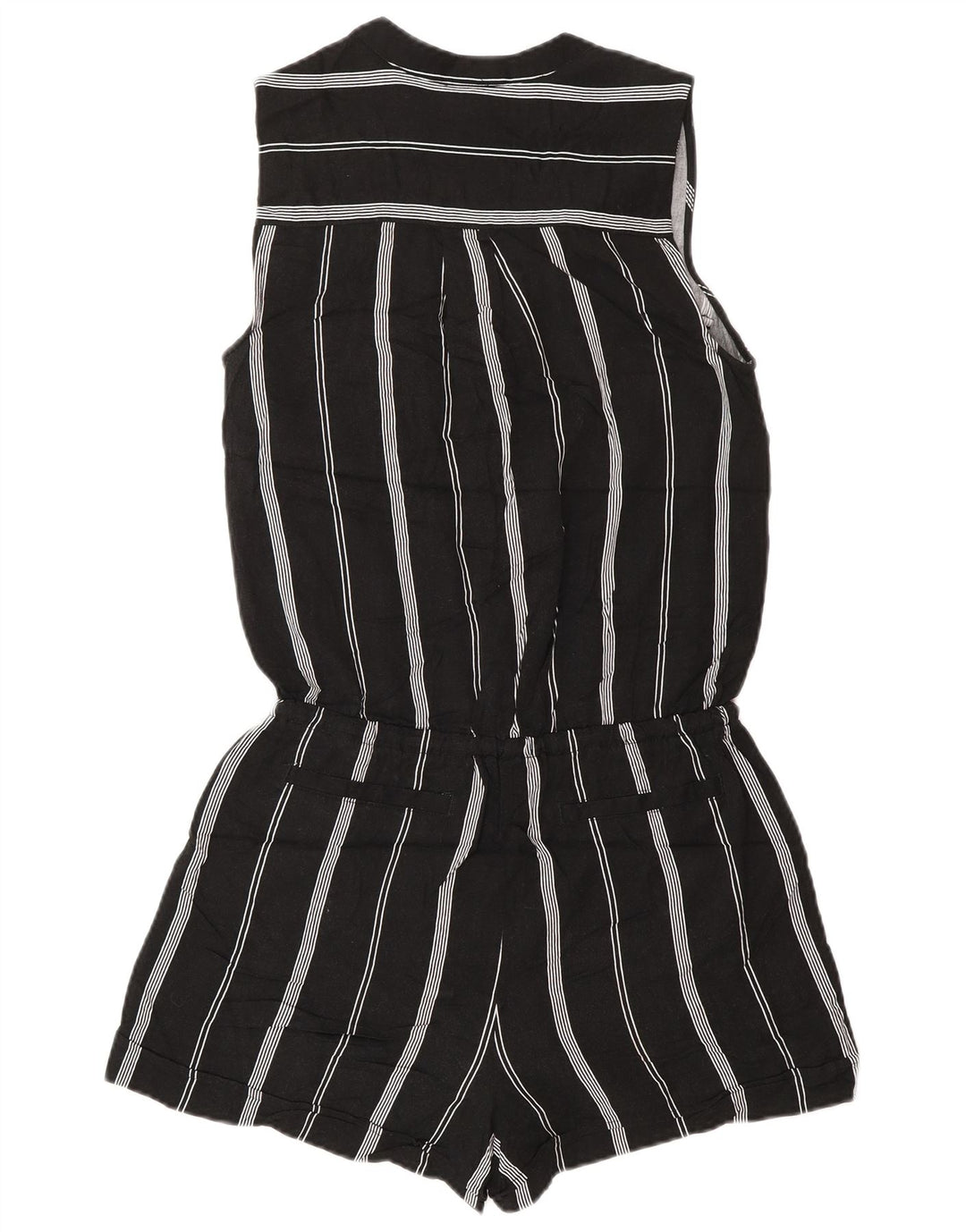 Mossimo Dame Ærmeløs Playsuit UK 6 XS Sort Stribet Rayon