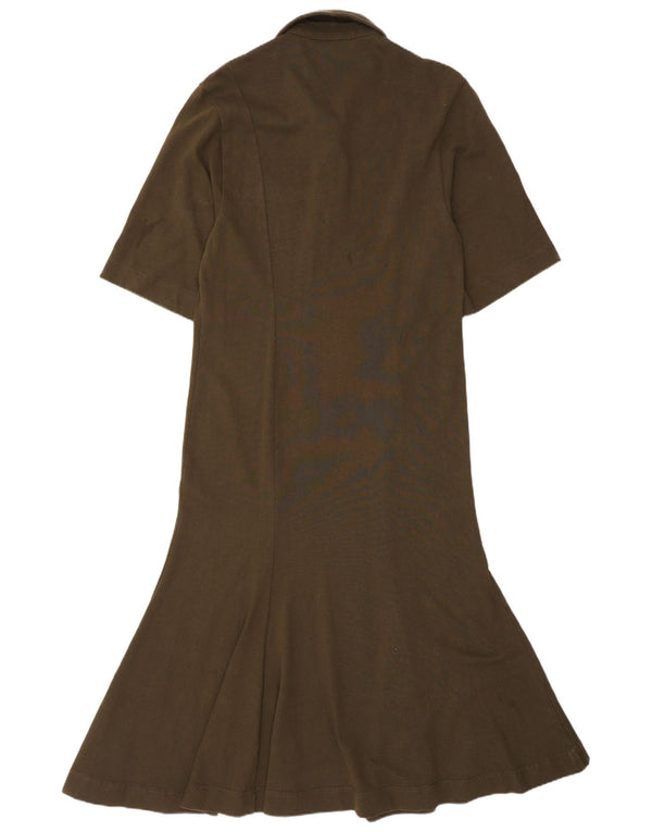 Cos Dame Maxi Polo Dress UK 10 Small Khaki Cotton