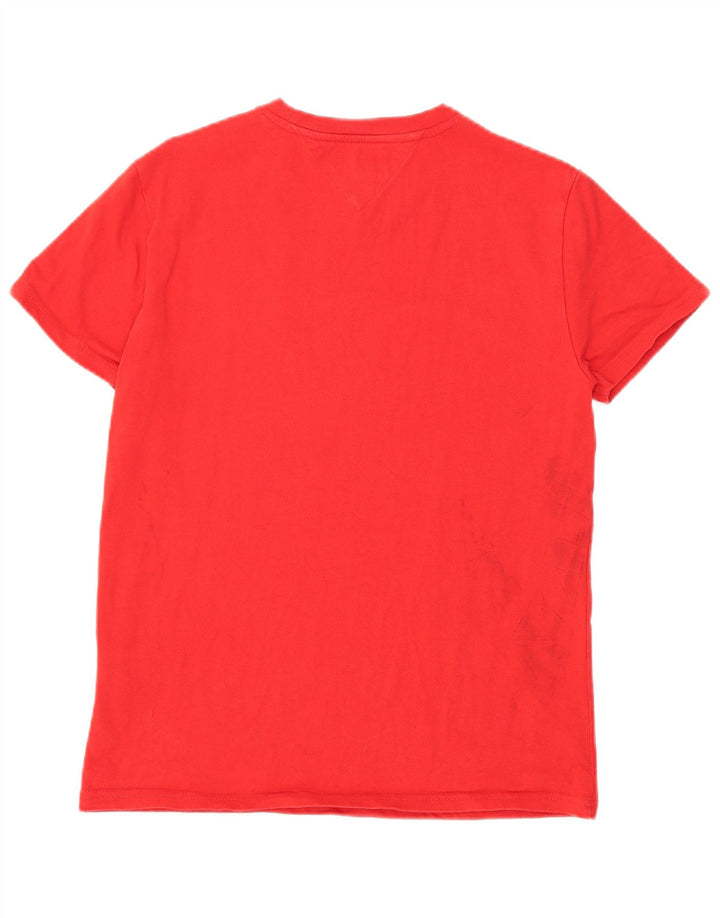 TOMMY HILFIGER Herre T-Shirt Top Lille Rød Bomuld