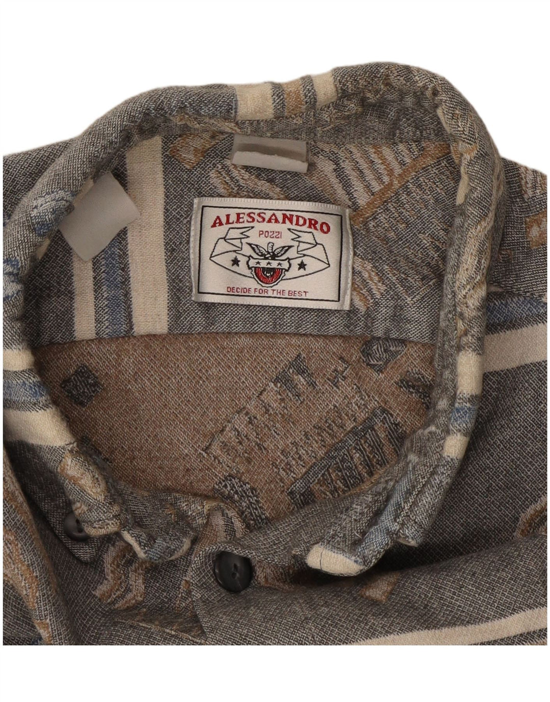 Vintage herre flannel skjorte stor grå stribet