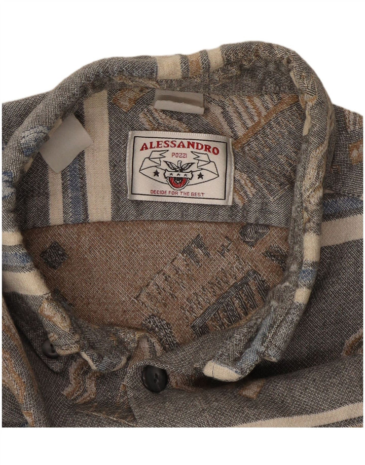 Vintage herre flannel skjorte stor grå stribet