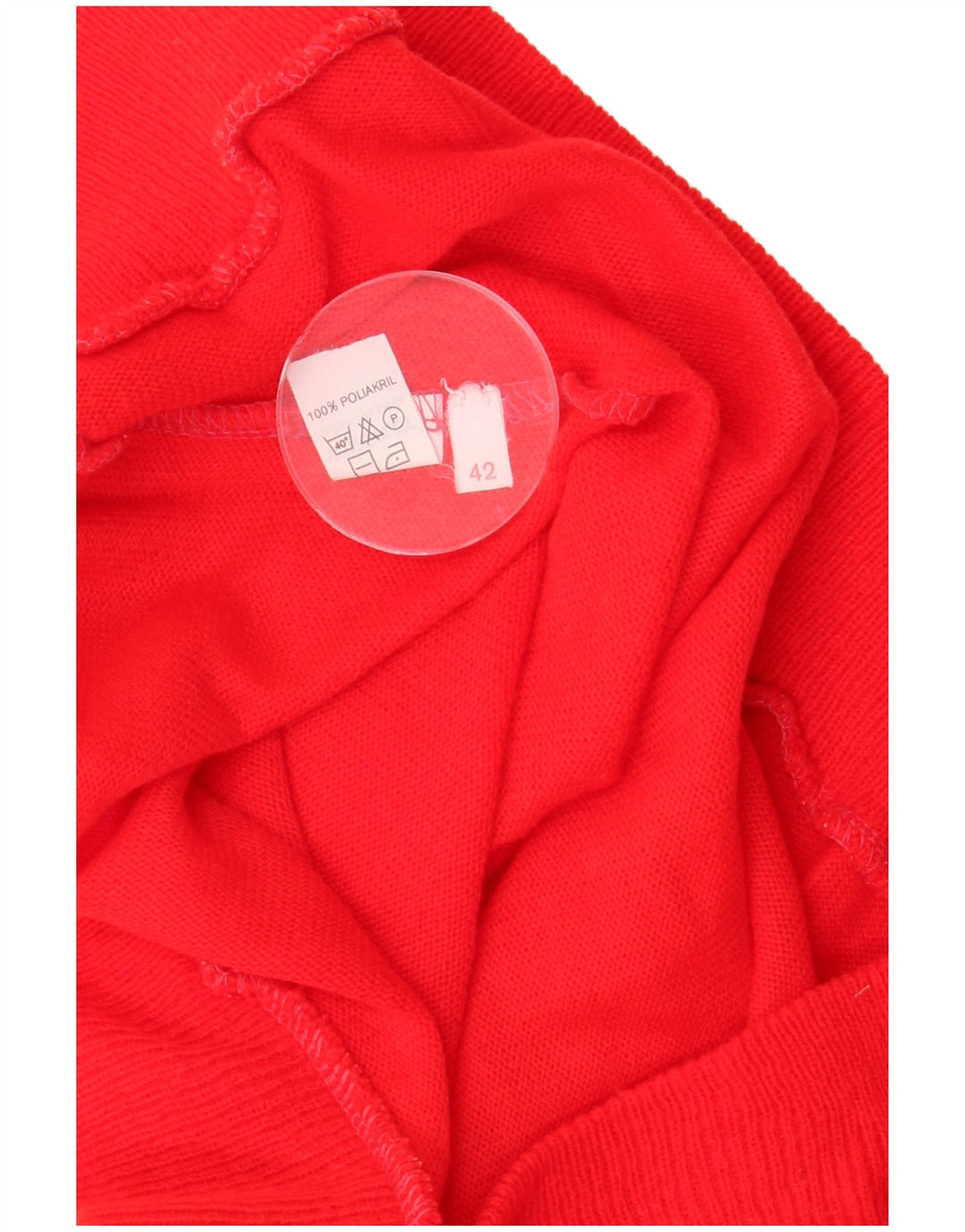 Vintage Dame Polo Neck Sweater IT 42 Medium Rød Polyacryl