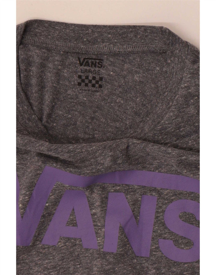 Vans Dame Grafisk T-Shirt Top UK 14 Stor Grå Flecked