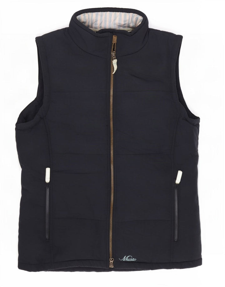 Musto Womens Polstret Gilet UK 14 Large Navy Blue Polyester