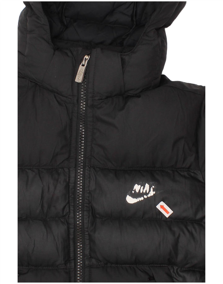 NIKE Polstret hættejakke til drenge 5-6 år medium sort polyester