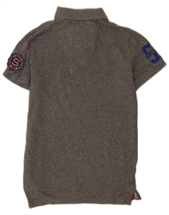 Superdry Grafisk poloshirt til mænd mellemgrå bomuld