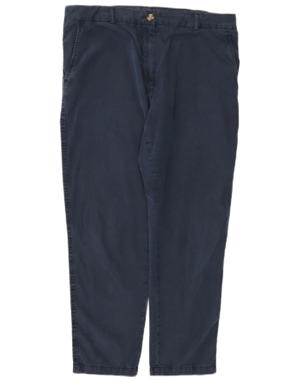 Marks & Spencer kvinders højtaljede chinosbukser UK 14 Large W34 L26 Navy B