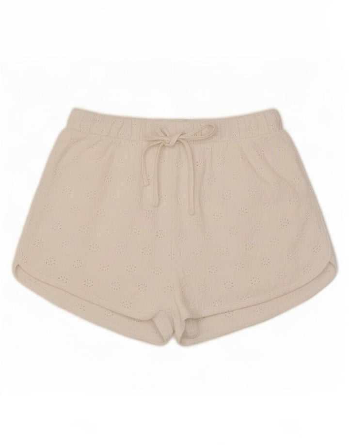 Zara Casual Shorts til kvinder Medium W28 Hvid polyester