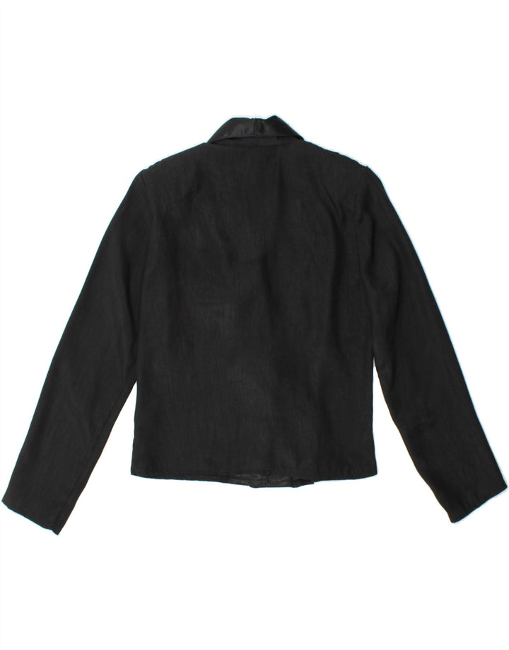 AFTER DARK Womens Crop 3 Button Blazer Jacket UK 10 Small Black Polyester Vintage After Dark and Second-Hand After Dark from Messina Hembry 