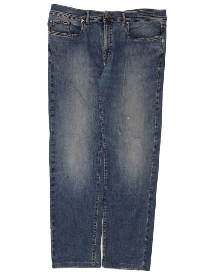 Pierre Cardin Straight Jeans til mænd W38 L32 Blå Bomuld