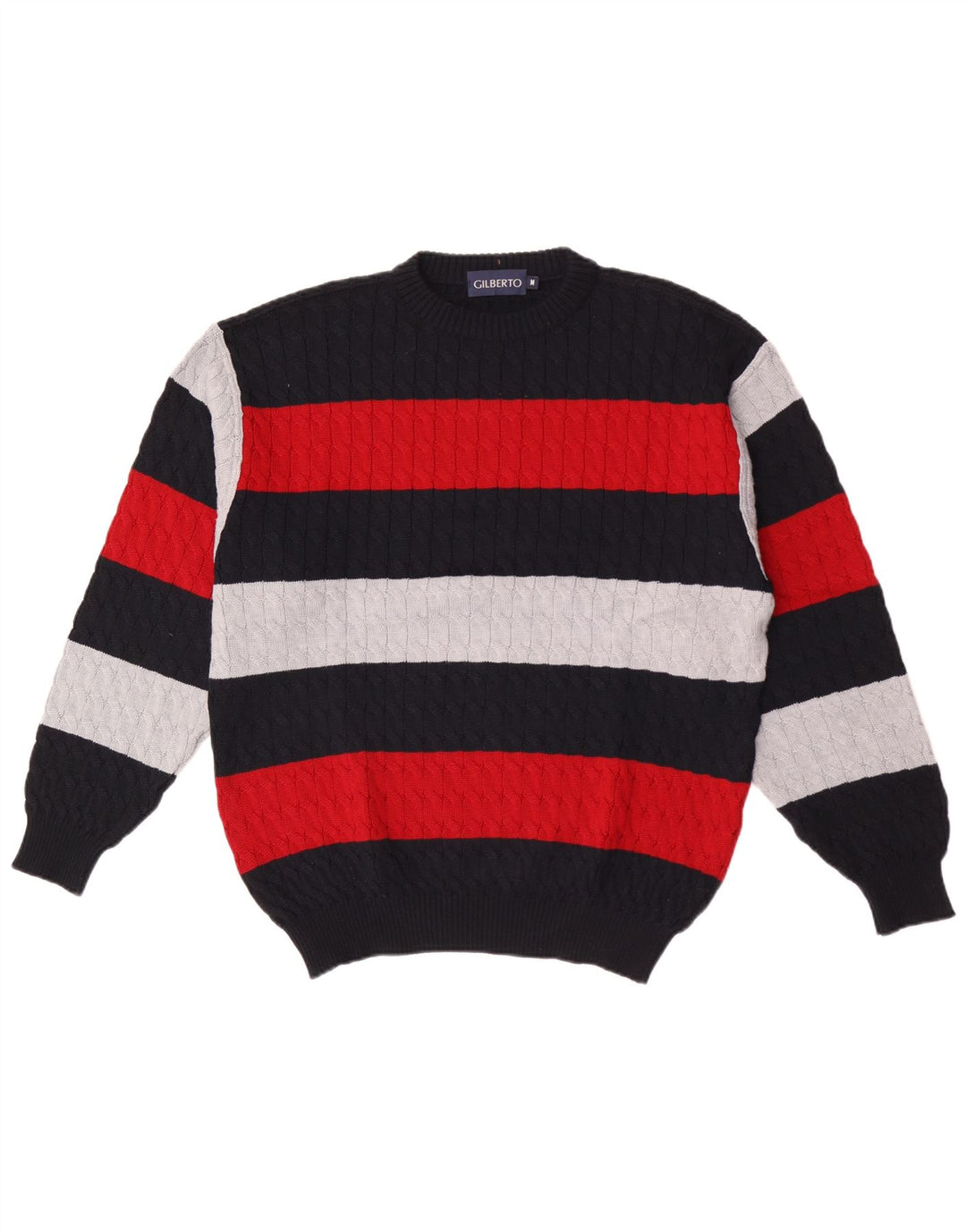 GILBERTO Herre sweater med rund hals, medium flerfarvet farveblok