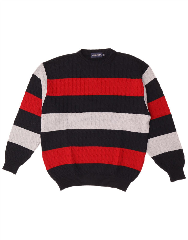 GILBERTO Herre sweater med rund hals, medium flerfarvet farveblok
