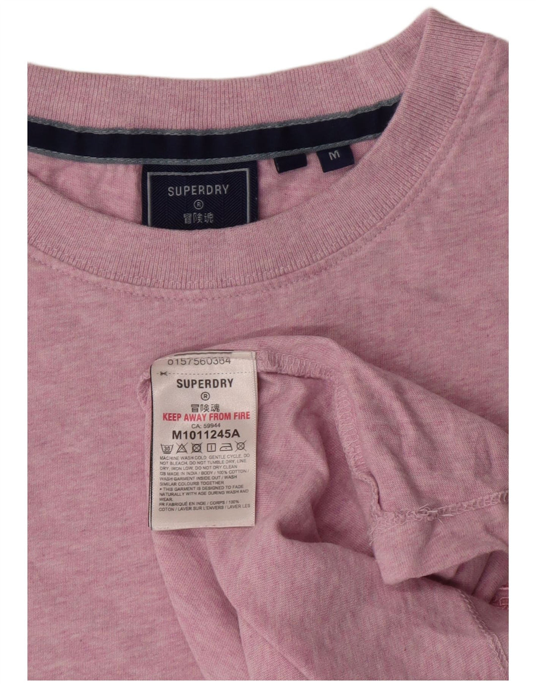 SUPERDRY Herre T-Shirt Top Medium Pink Bomuld