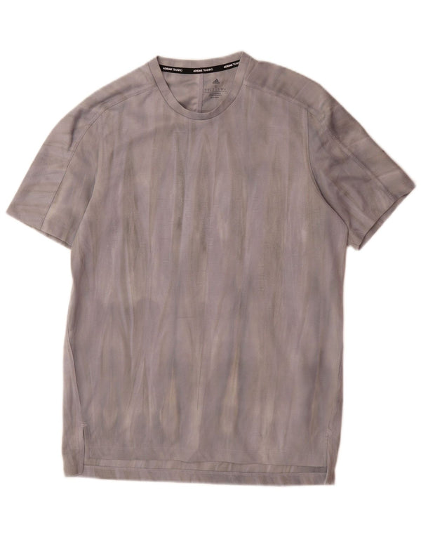 Adidas Herre Aeroready Grafisk T-Shirt Top Lille Grå Tie Dye Polyester