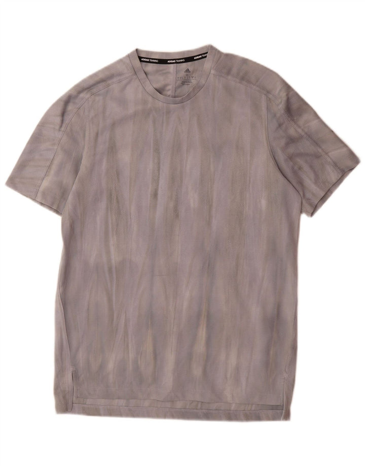 Adidas Herre Aeroready Grafisk T-Shirt Top Lille Grå Tie Dye Polyester