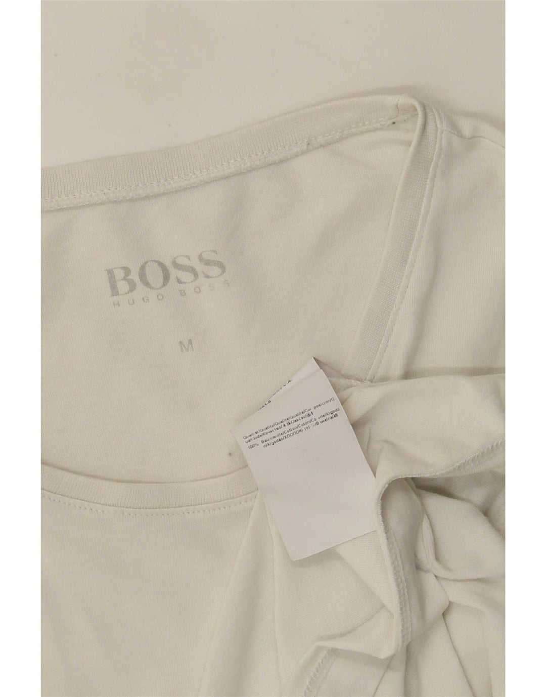 Hugo Boss Herre T-Shirt Top Medium Hvid Bomuld