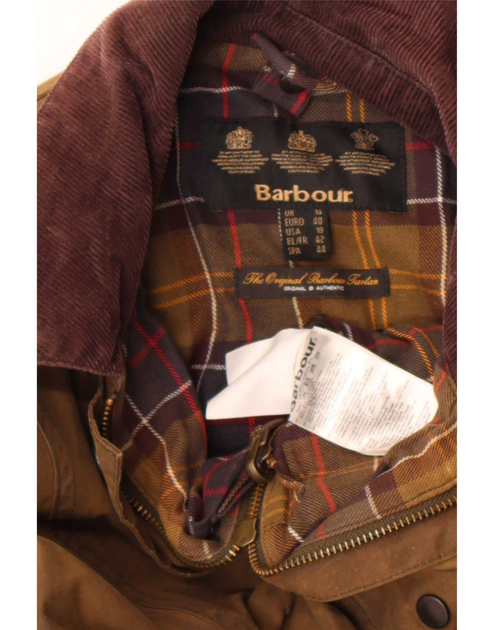 Barbour Womens vokset bomuldsjakke UK 14 Stor Brun