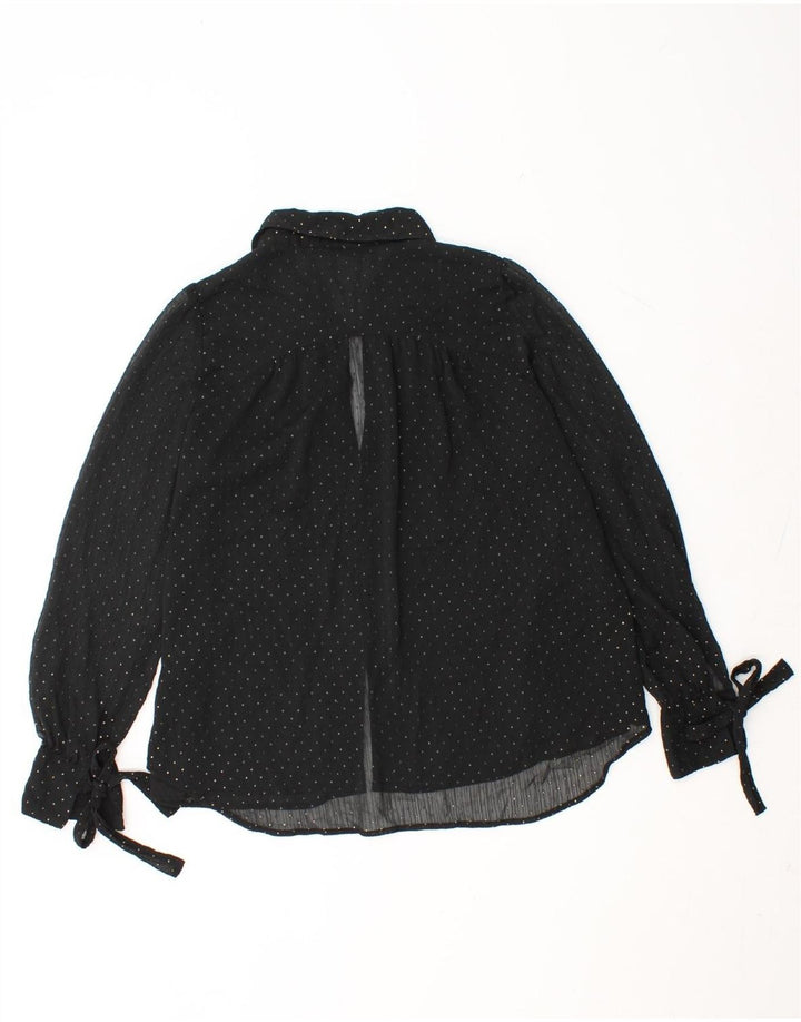 ZARA Womens Shirt Blouse UK 10 Small Black Polka Dot Vintage Zara and Second-Hand Zara from Messina Hembry 