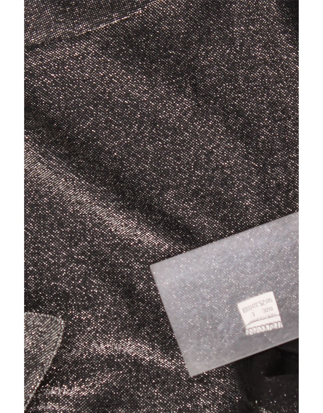 VINTAGE Dame Oversized skjortebluse UK 16 Large Black Flecked Polyester