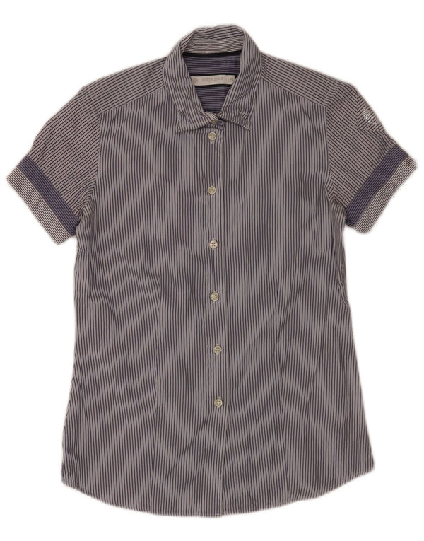 North Sails Dame Kortærmet Skjorte UK 10 Small Blue Pinstripe Cotton