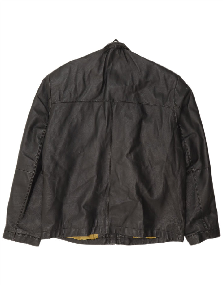 Pierre Cardin Bomber læderjakke til mænd UK 40 Large Black