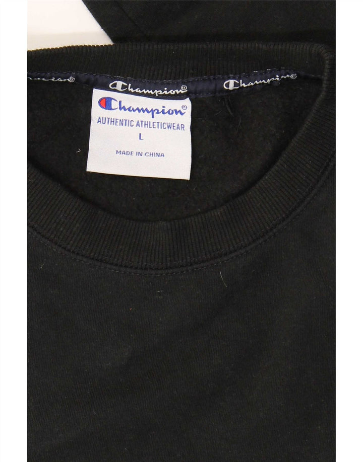 Champion Herre Grafisk Sweatshirt Jumper Stor Sort Bomuld