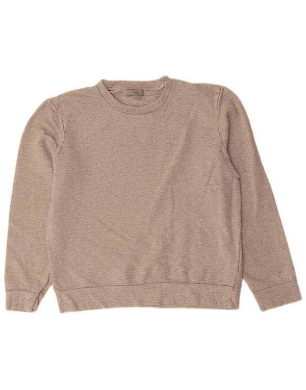 Cos Dame Sweatshirt Jumper UK 14 Medium Beige Flecked Bomuld