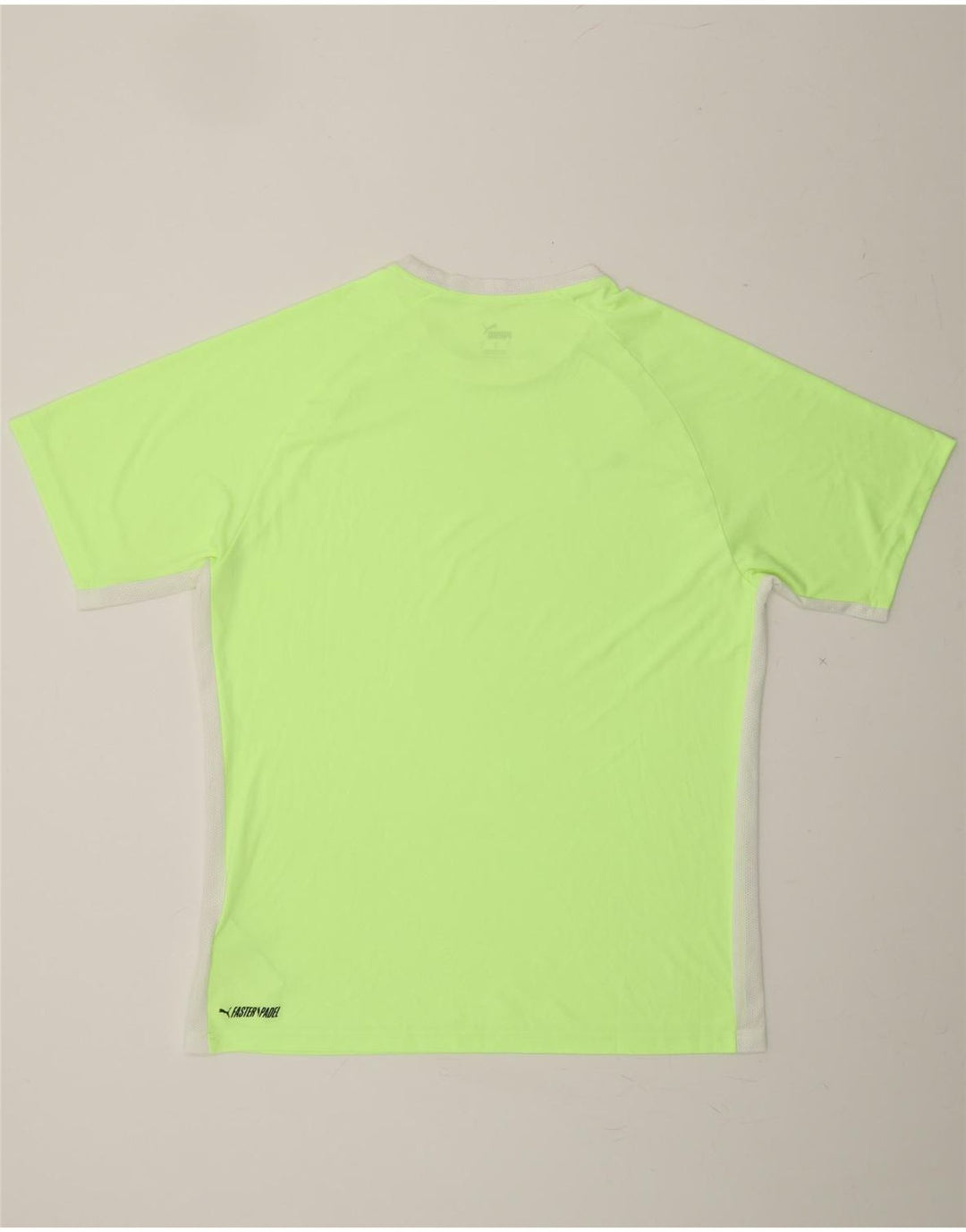 PUMA Mens T-Shirt Top Large Green Colourblock Polyester Vintage Puma and Second-Hand Puma from Messina Hembry 