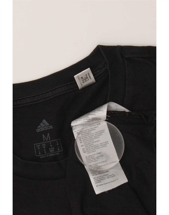 Adidas Herre grafisk T-shirt Top Medium Sort Bomuld
