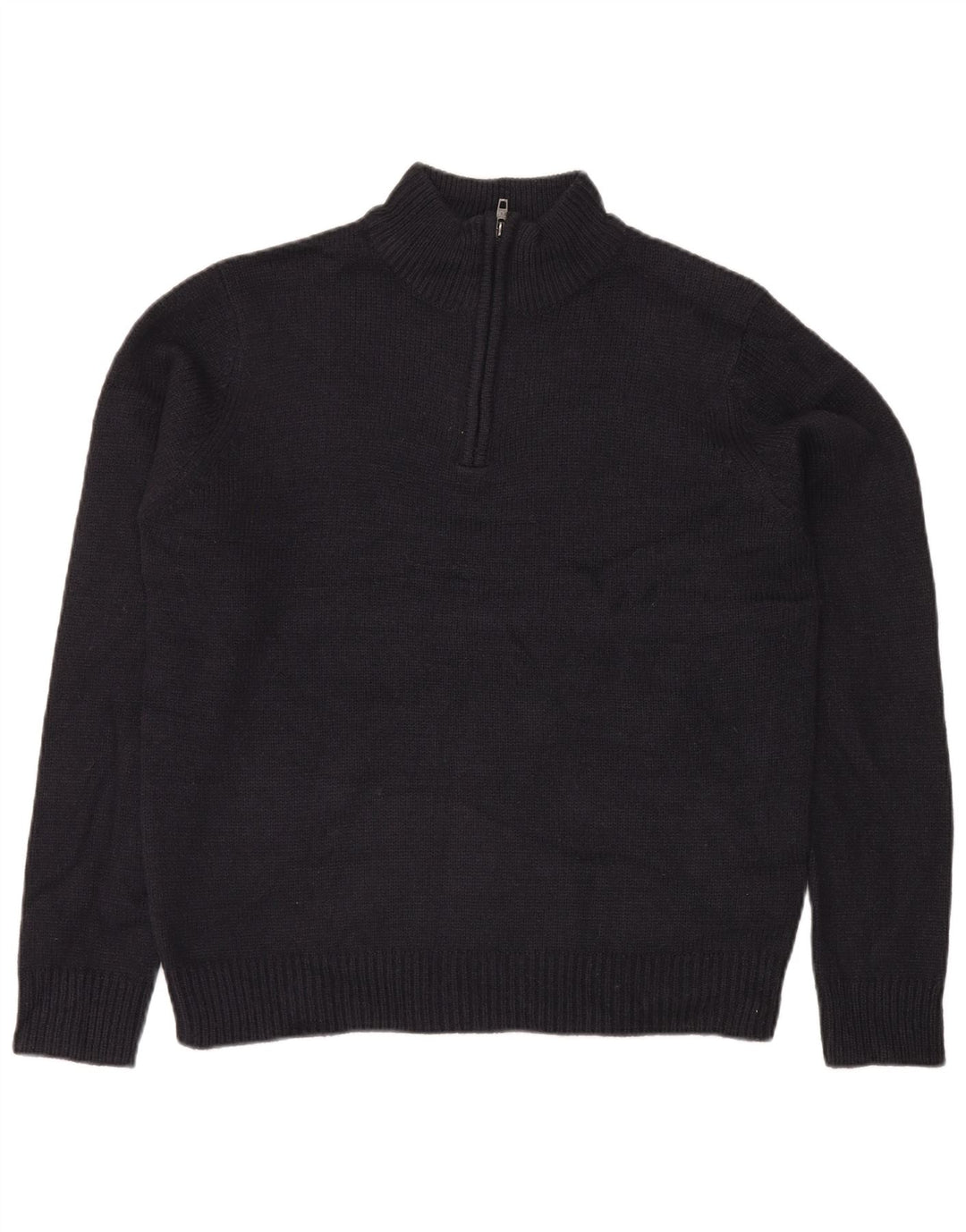 French Connection Herre Zip Neck Jumper Sweater Large Navy Blue Akryl