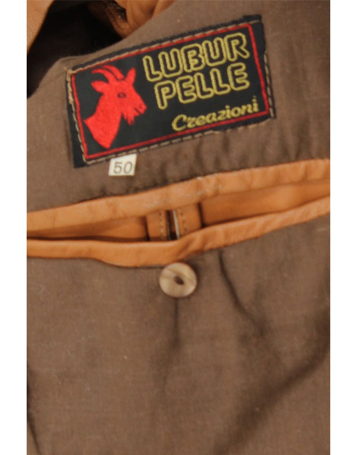 Vintage Læderfrakke til mænd IT 50 Stor brunt læder
