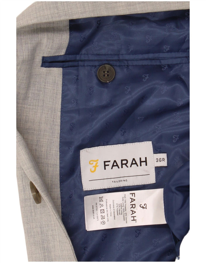 Farah Herre 2-knaps blazerjakke UK 36 Lille grå polyester
