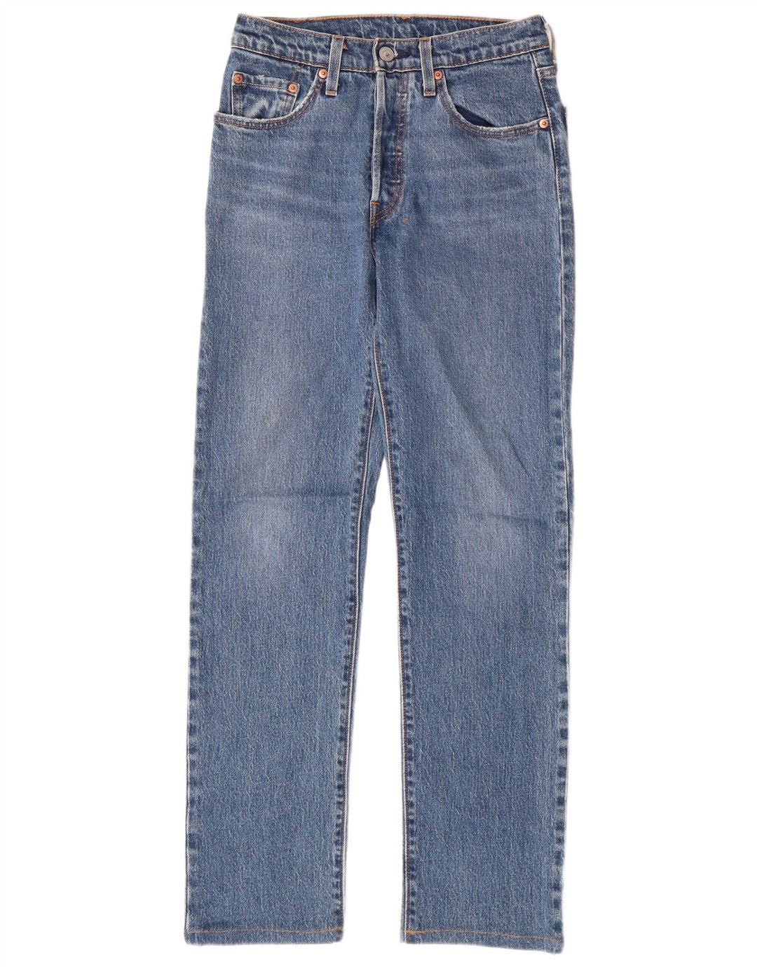LEVI'S Dame 501 Straight Jeans W24 L28 Blå Bomuld