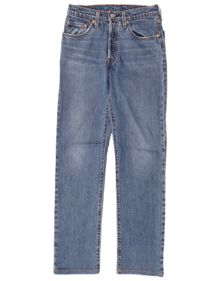 LEVI'S Dame 501 Straight Jeans W24 L28 Blå Bomuld
