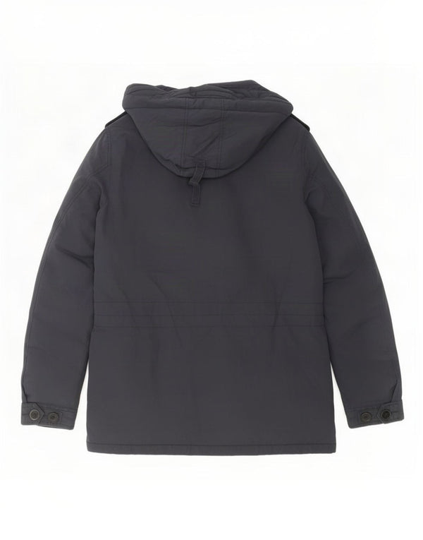 Tommy Hilfiger Mens Hooded Parka Jacket UK 40 Large Navy Blue Cotton