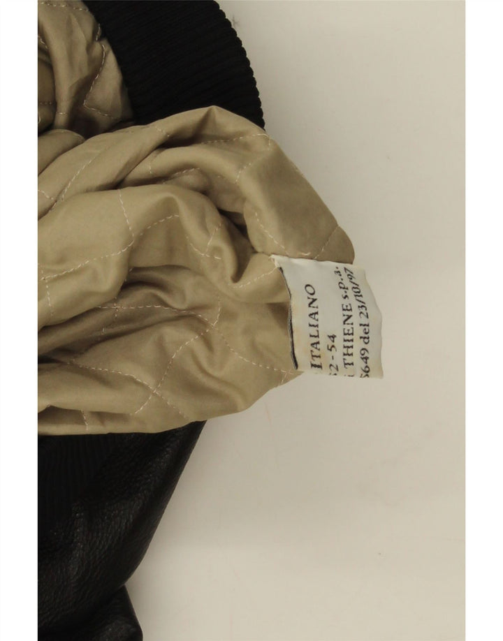 Esercito Herre Militær Læderjakke IT 52/54 XL Sort Læder