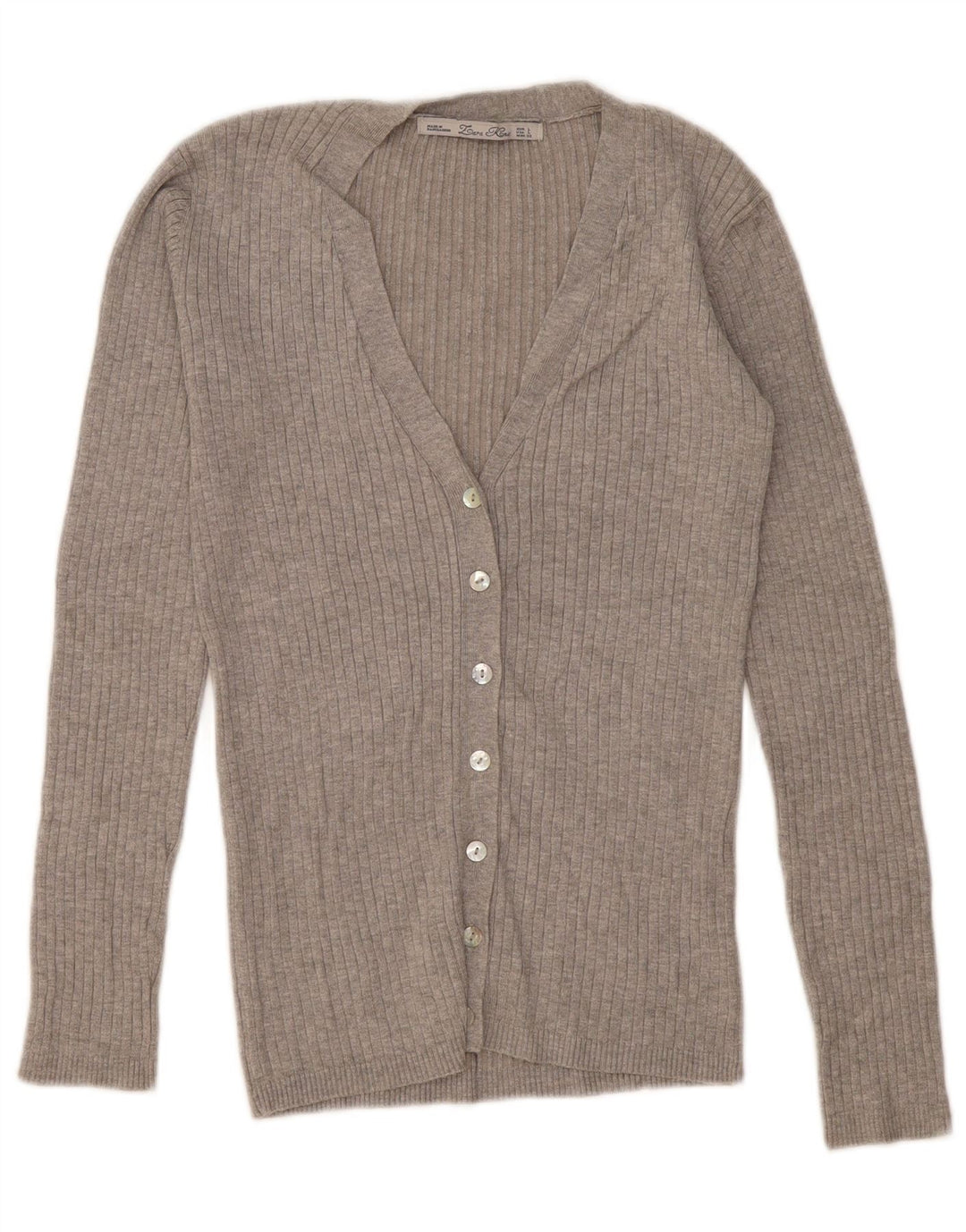Zara Dame Cardigan Sweater UK 14 Large Grå