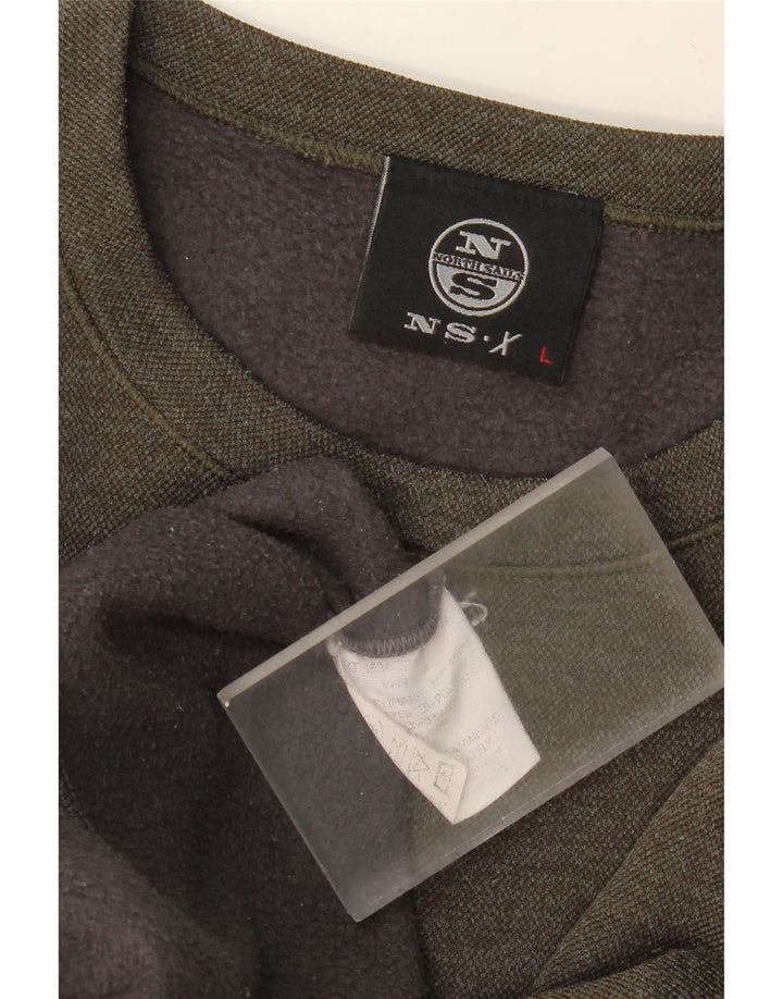 NORTH SAILS Mens Sweatshirt Jumper Large Khaki Polyester Vintage North Sails and Second-Hand North Sails from Messina Hembry 