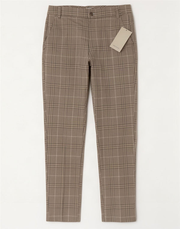 Zara koniske chinobukser til kvinder XS W24 L27 Grå plaid polyester