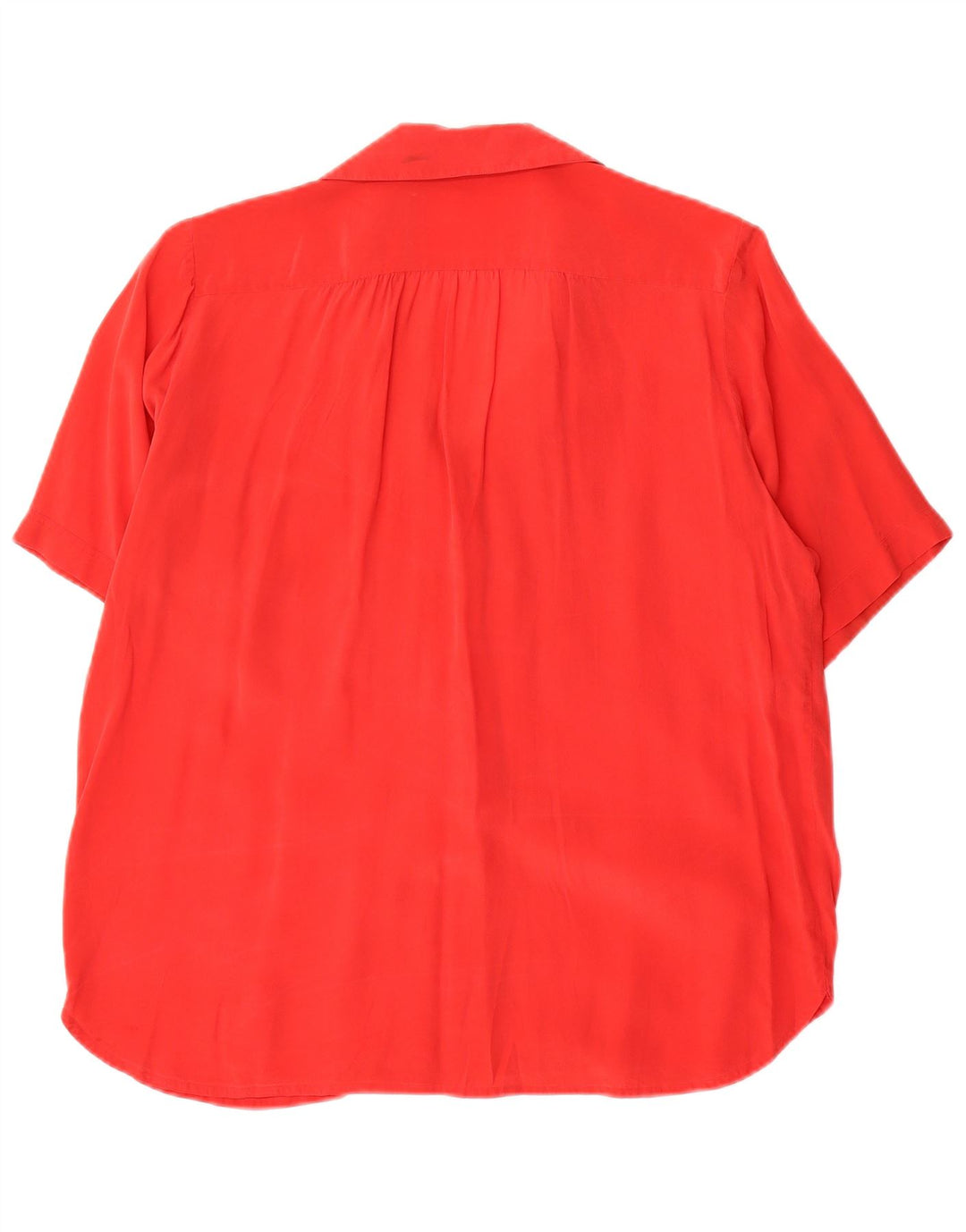 Vintage Dame Kortærmet Bluse UK 16 Large Red