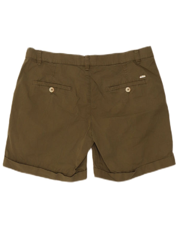 Massimo Dutti Dame Casual Fit Chino Shorts EU 38 Small W28 Khaki Bomuld