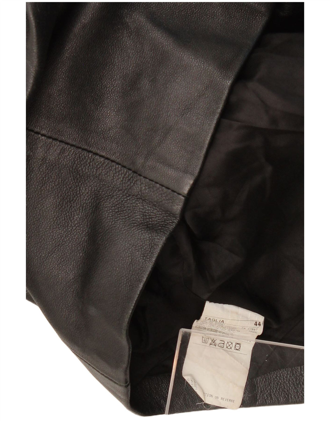 SISLEY Dame 2-knaps læder blazerjakke IT 44 Medium sort læder